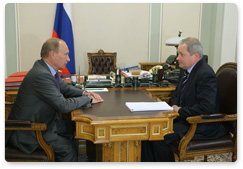 Prime Minister Vladimir Putin holds a meeting with Regional Development Minister Viktor Basargin