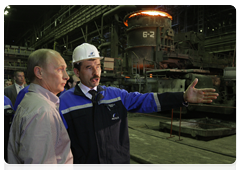 Prime Minister Vladimir Putin visiting the Chelyabinsk Metallurgical Plant|23 july, 2010|18:43