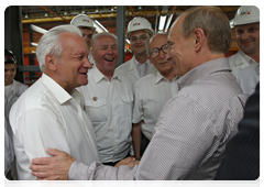 Prime Minister Vladimir Putin at the opening of the Vysota 239 welding shop at the Chelyabinsk Tube Rolling Plant|23 july, 2010|19:40