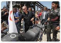Prime Minister Vladimir Putin attending the 14th International Bike Show|24 july, 2010|18:04