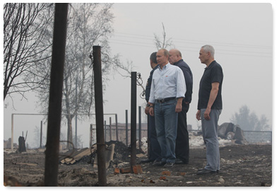 Prime Minister Vladimir Putin arrives in the Nizhny Novgorod Region on a working trip to make a first-hand assessment of the fire situation