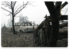 Деревня Верхняя Верея в Выксунском районе Нижегородской области, серьезно пострадавшая от лесных пожаров|30 июля, 2010|13:22