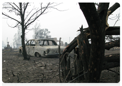 The village of Verkhnyaya Vereya, in the Nizhny Novgorod Region’s Vyksa District, which was severely damaged by forest fires|30 july, 2010|13:22