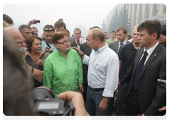 Prime Minister Vladimir Putin inspecting the accommodations for evacuees from areas affected by wildfires|30 july, 2010|16:06