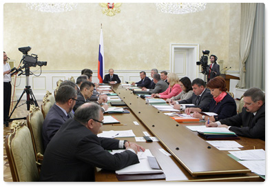 Prime Minister Vladimir Putin chairs a meeting of the Government Presidium