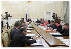 Prime Minister Vladimir Putin chairs a meeting of the Government Presidium