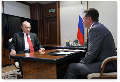 Prime Minister Vladimir Putin meets with Stavropol Governor Valery Gayevsky