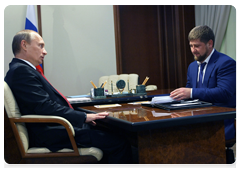Prime Minister Vladimir Putin meeting with Chechen President Ramzan Kadyrov|6 july, 2010|22:20