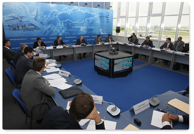 Prime Minister Vladimir Putin holds a meeting in the city of Mineralnye Vody on the construction and renovation of airports in Russia