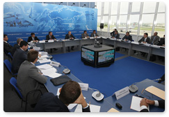 Prime Minister Vladimir Putin holds a meeting in the city of Mineralnye Vody on the construction and renovation of airports in Russia