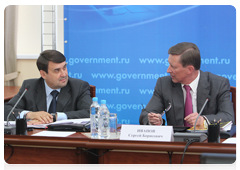 Deputy Prime Minister Sergei Ivanov and Transport Minister Igor Levitin at the meeting on using GLONASS for the social and economic development of the Russian regions|10 august, 2010|21:23