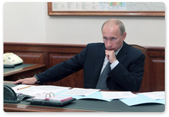 Prime Minister Vladimir Putin holds a video conference with Novokuznetsk on relief efforts for the Raspadskaya mine accident