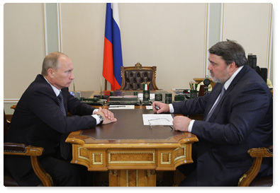 Prime Minister Vladimir Putin holds a working meeting with Federal Antimonopoly Service Head Igor Artemyev