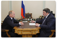 Prime Minister Vladimir Putin holds a working meeting with Federal Antimonopoly Service Head Igor Artemyev