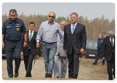 Prime Minister Vladimir Putin visiting peat bog fire fighting sites in the Moscow Region’s Kolomna|16 august, 2010|20:10