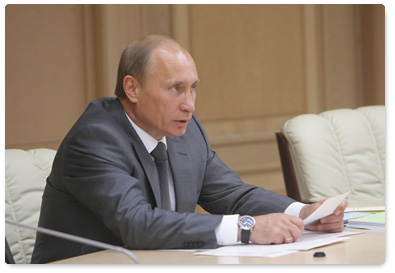 Prime Minister Vladimir Putin holds a conference call on the clean-up and reconstruction work following the accident at the Sayano-Shushenskaya hydropower station