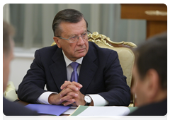 First Deputy Prime Minister Viktor Zubkov at a meeting of the Government Presidium of the Russian Federation|20 august, 2010|18:38