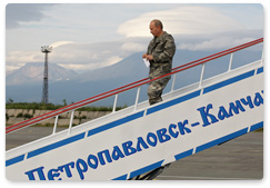 Prime Minister Vladimir Putin arrives in Petropavlovsk-Kamchatsky as part of his working visit to the Far Eastern Federal District