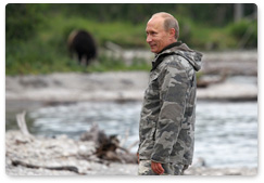 Prime Minister Vladimir Putin visits the South Kamchatka federal nature reserve