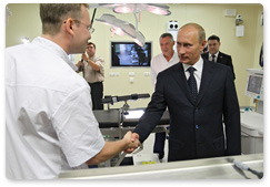 Prime Minister Vladimir Putin visits a new Federal Centre for Cardiovascular Surgery in Khabarovsk