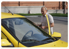 Prime Minister Vladimir Putin driving a Lada Kalina car down the new Khabarovsk – Chita motorway|27 august, 2010|08:43
