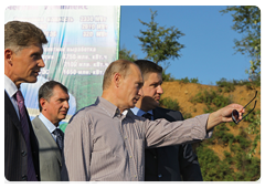 Prime Minister Vladimir Putin attending the cornerstone ceremony for the Nizhne-Bureiskaya hydro power station in the Amur Region|27 august, 2010|16:19
