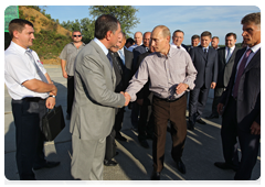 Председатель Правительства Российской Федерации В.В.Путин присутствовал при закладке первого кубометра бетона в основание плотины Нижне-Бурейской ГЭС в Амурской области|27 августа, 2010|16:19