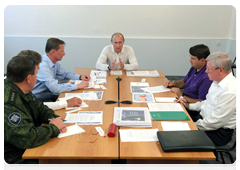 Prime Minister Vladimir Putin holds a meeting in the town of Uglegorsk in the Amur region on the establishment of the Vostochny Russian National Space Centre|28 august, 2010|12:33