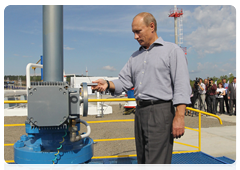 Председатель Правительства Российской Федерации В.В.Путин принял участие в церемонии открытия российского участка нефтепровода «Россия-Китай»|29 августа, 2010|10:16