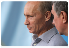 Prime Minister Vladimir Putin and Deputy Prime Minister of the Russian Federation Igor Sechin at the opening ceremony for the Russian section of the Russia-China pipeline|29 august, 2010|10:23