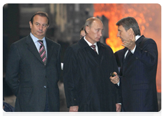 Prime Minister Vladimir Putin visiting a copper smelter at Norilsk Nickel|31 august, 2010|13:50