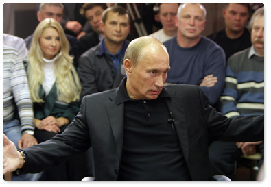 Председатель Правительства Российской Федерации В.В.Путин встретился с работниками ОАО «ГМК “Норильский никель”»
