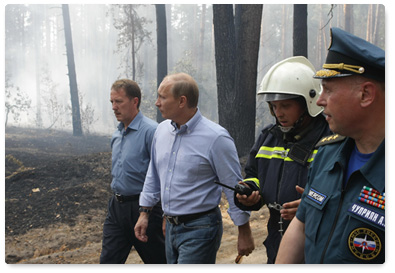 Prime Minister Vladimir Putin visits Emergencies Ministry camp in the Voronezh Region