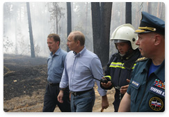 Prime Minister Vladimir Putin visits Emergencies Ministry camp in the Voronezh Region