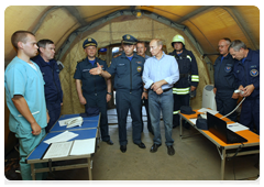 Prime Minister Vladimir Putin at the Emergencies Ministry camp in the Voronezh Region|4 august, 2010|14:25