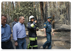 Prime Minister Vladimir Putin at the Emergencies Ministry camp in the Voronezh Region|4 august, 2010|14:51