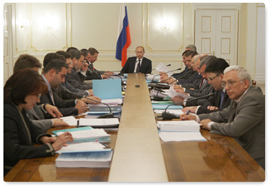 Prime Minister Vladimir Putin chairs a meeting of the Government Commission on Monitoring Foreign Investment