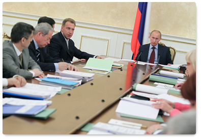 Prime Minister Vladimir Putin chairs a meeting of the Government Presidium