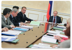 Prime Minister Vladimir Putin chairs a meeting of the Government Presidium