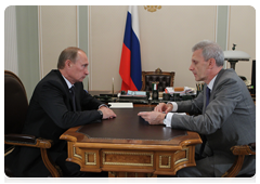 Prime Minister Vladimir Putin discussing preparations in schools and universities for new academic year with Minister of Education and Science Andrei Fursenko|6 august, 2010|12:00