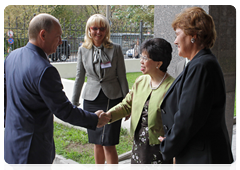 From left: Prime Minister Vladimir Putin, Minister of Healthcare and Social Development Tatyana Golikova, WHO Director General Dr Margaret Chan and WHO Regional Director for Europe Zsuzsanna Jakab|13 september, 2010|14:40
