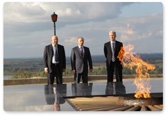 Prime Minister Vladimir Putin tours the Nizhny Novgorod Kremlin during a working visit to the Nizhny Novgorod Region