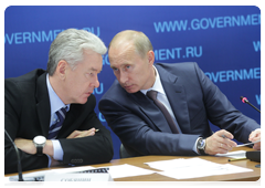 Prime Minister Vladimir Putin with Deputy Prime Minister and Chief of the Government Staff Sergei Sobyanin at the meeting on the future of the petrochemical industry|13 september, 2010|19:48