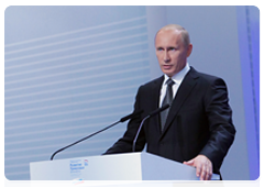 Prime Minister Vladimir Putin speaking at the United Russia conference on the development strategy for the Volga Federal District|14 september, 2010|17:16