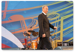 Prime Minister Vladimir Putin gives a speech at art festival in Volga Federal District