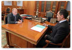 Prime Minister Vladimir Putin meets with President of the Republic of Ingushetia Yunus-Bek Yevkurov