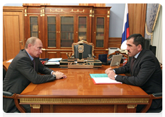 Prime Minister Vladimir Putin with President of the Republic of Ingushetia Yunus-Bek Yevkurov|16 september, 2010|18:41