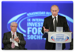 Prime Minister Vladimir Putin attends the 9th International Investment Forum Sochi-2010