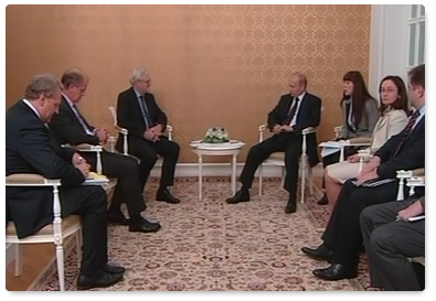 Prime Minister Vladimir Putin meets with Royal Dutch Shell CEO Peter Voser