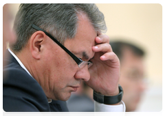 Minister of Civil Defence, Emergencies and Disaster Relief Sergei Shoigu at a meeting of the Government Presidium|2 september, 2010|17:56